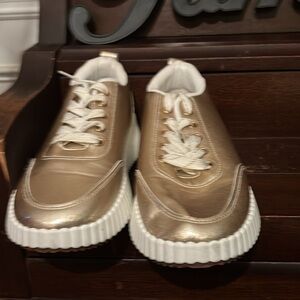 Gold Metallic Sneakers